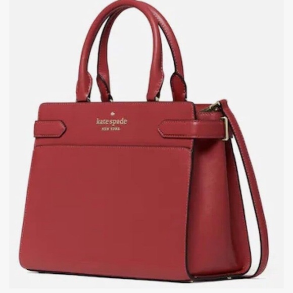 Kate Spade NY Staci Medium Satchel Purse - Currant Red - Picture 2 of 5